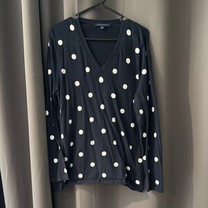 Tommy Hilgiger Navy Polka Dot V-Neck Sweater